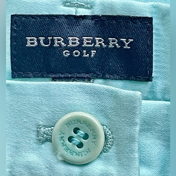 Burberry Golf cotton cropped wide leg capri pants, pockets, aqua blue, sz2, EUC - Picture 6 of 8
